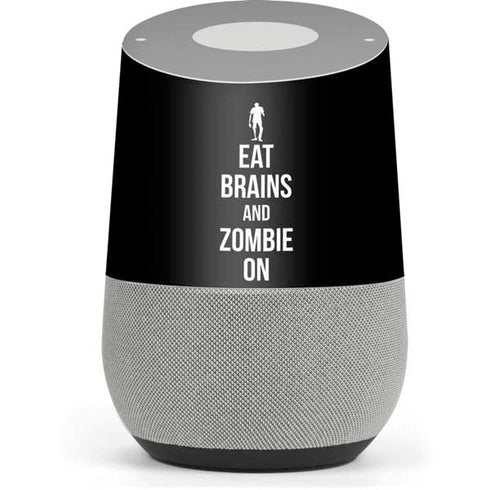 Eat Brains and Zombie On Black Google Home Skin